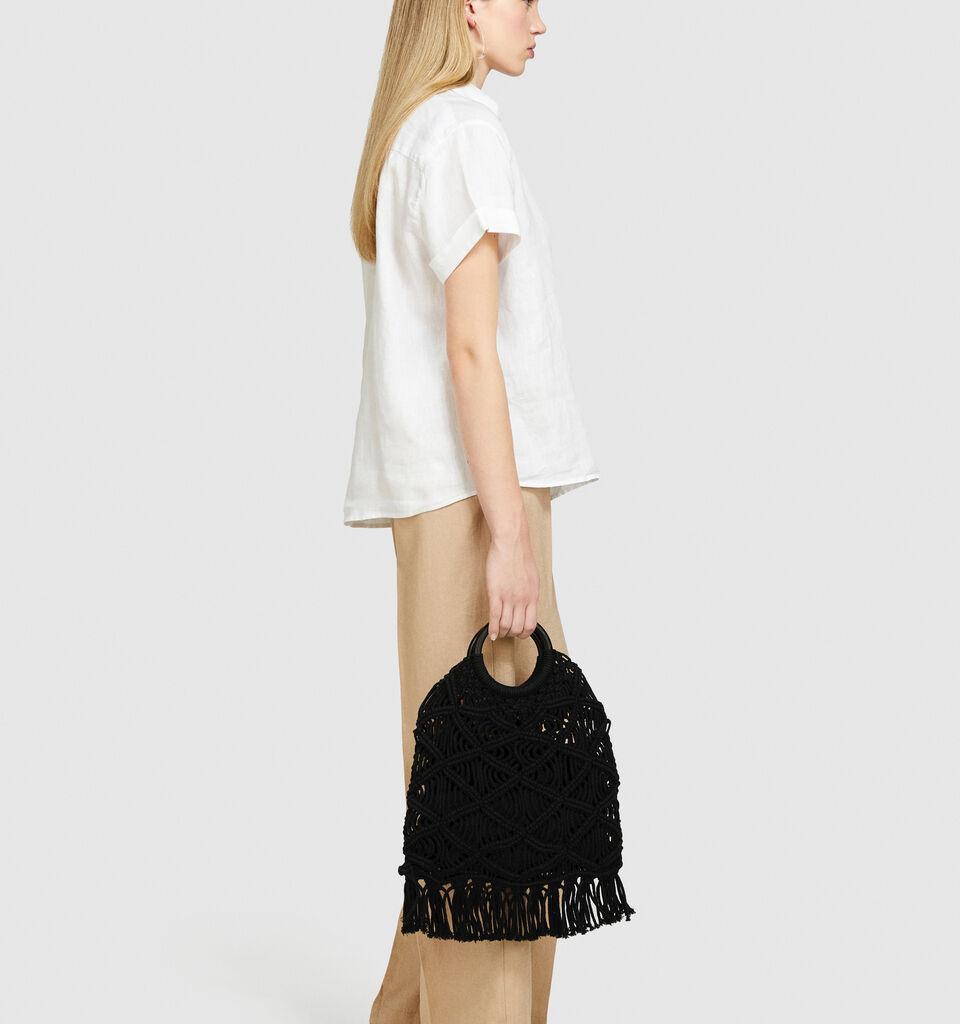Short sleeve 100% linen shirt - women's shirts - White | Sisley image number 2